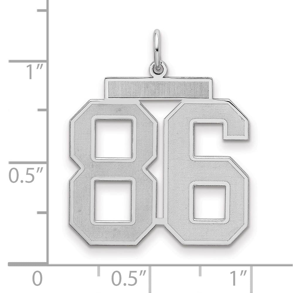 Alternate view of the Sterling Silver, Jersey Collection, Large Number 86 Pendant by The Black Bow Jewelry Co.