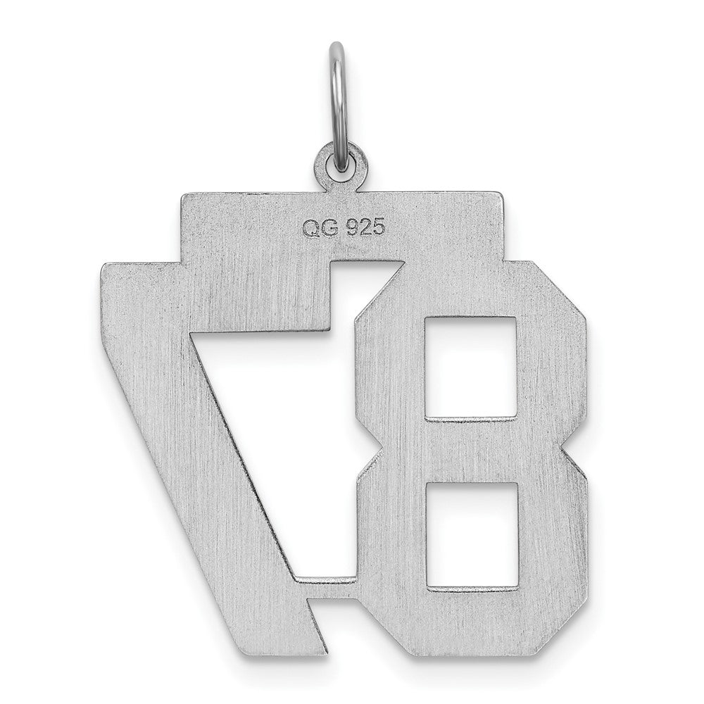 Alternate view of the Sterling Silver, Jersey Collection, Large Number 87 Pendant by The Black Bow Jewelry Co.