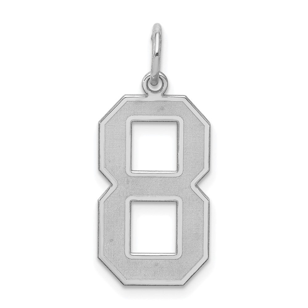 Sterling Silver, Jersey Collection, Large Number 8 Pendant, Item P28014-8 by The Black Bow Jewelry Co.