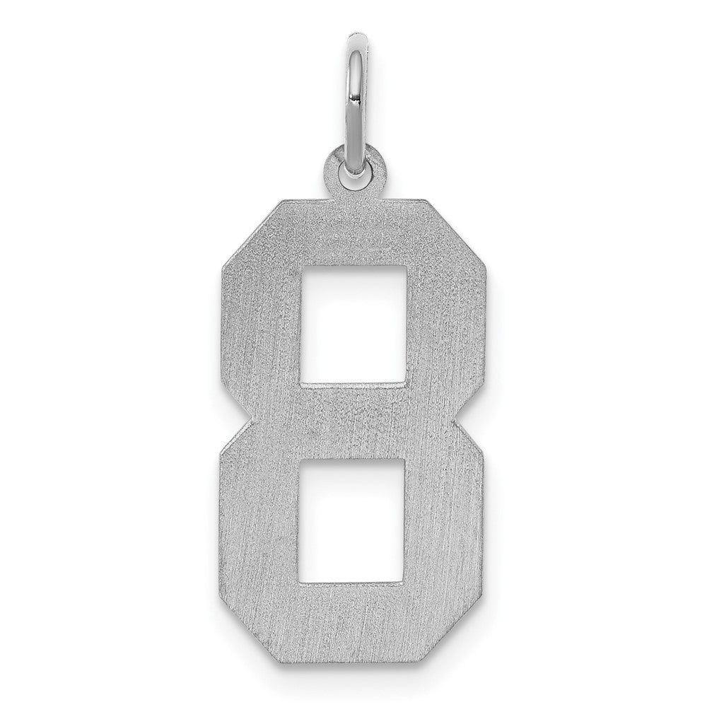 Alternate view of the Sterling Silver, Jersey Collection, Large Number 8 Pendant by The Black Bow Jewelry Co.