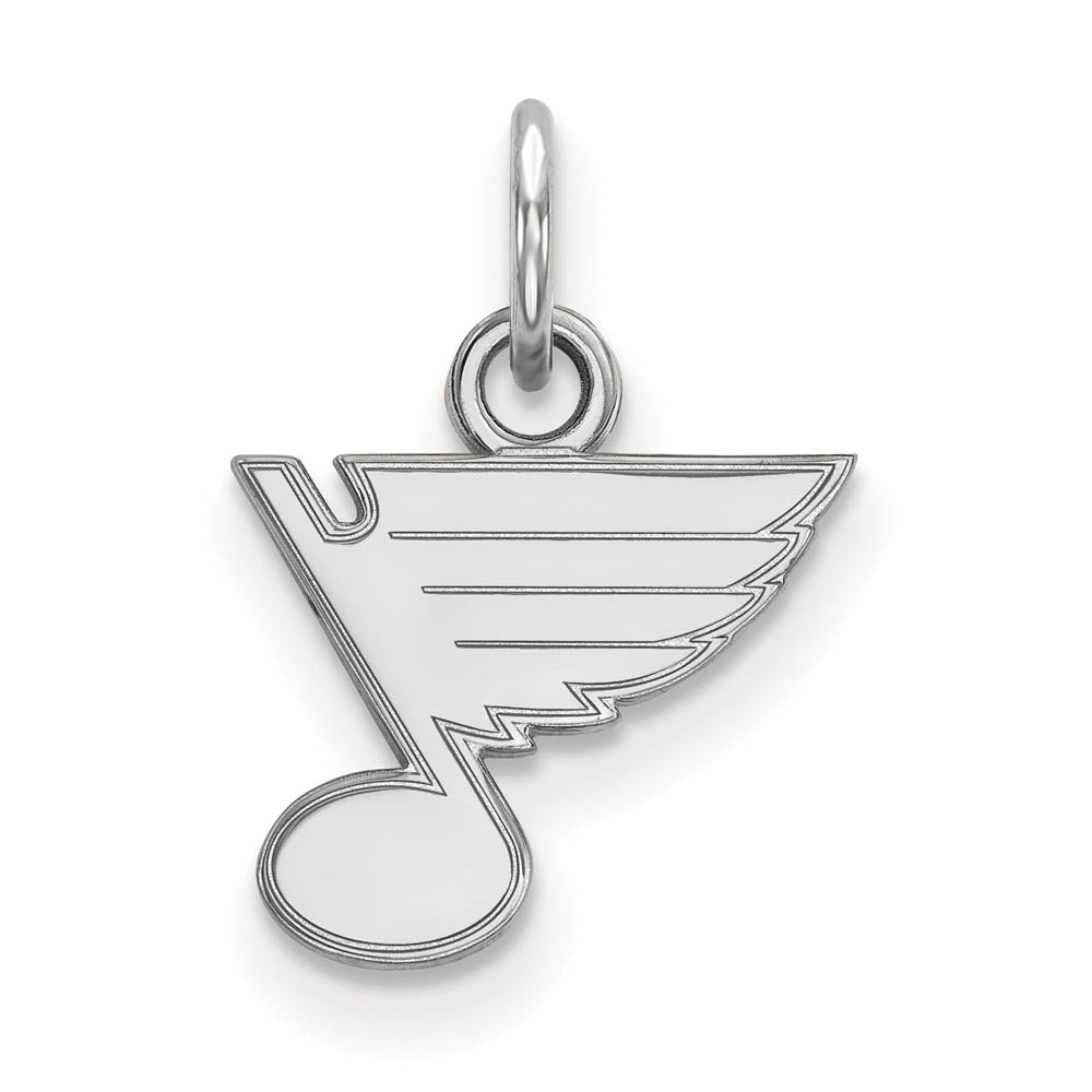 10k White Gold NHL St. Louis Blues XS (Tiny) Charm or Pendant, Item P29577 by The Black Bow Jewelry Co.