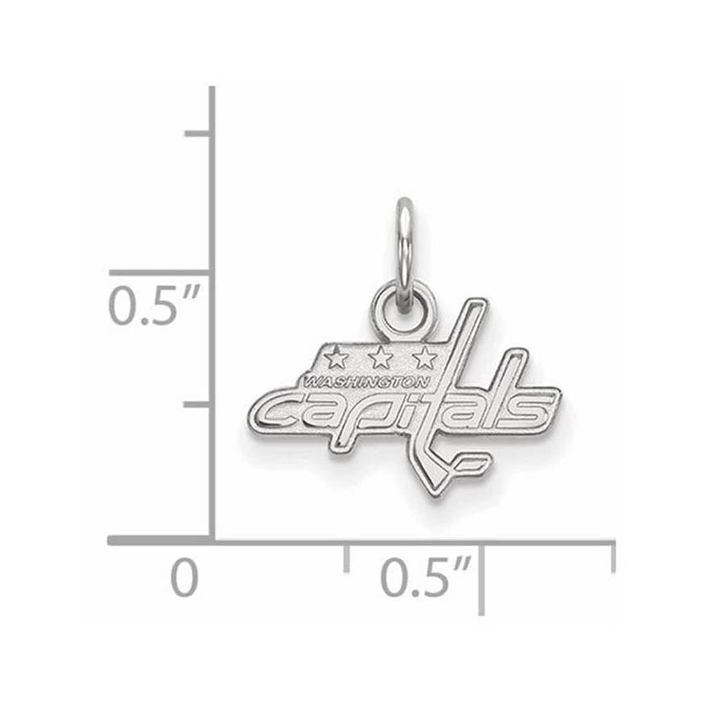 Alternate view of the 10k White Gold NHL Washington Capitals XS (Tiny) Charm or Pendant by The Black Bow Jewelry Co.