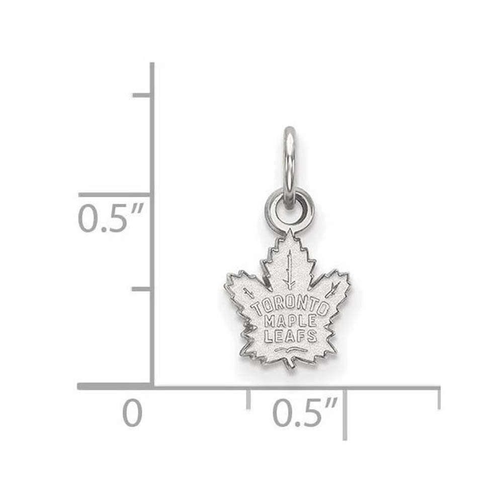 Alternate view of the 10k White Gold NHL Toronto Maple Leafs XS (Tiny) Charm or Pendant by The Black Bow Jewelry Co.