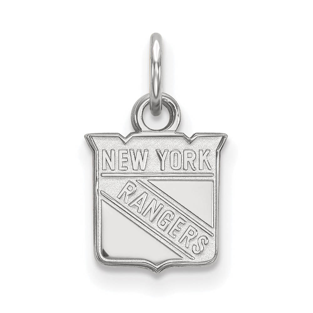 10k White Gold NHL New York Rangers XS (Tiny) Charm or Pendant, Item P29591 by The Black Bow Jewelry Co.