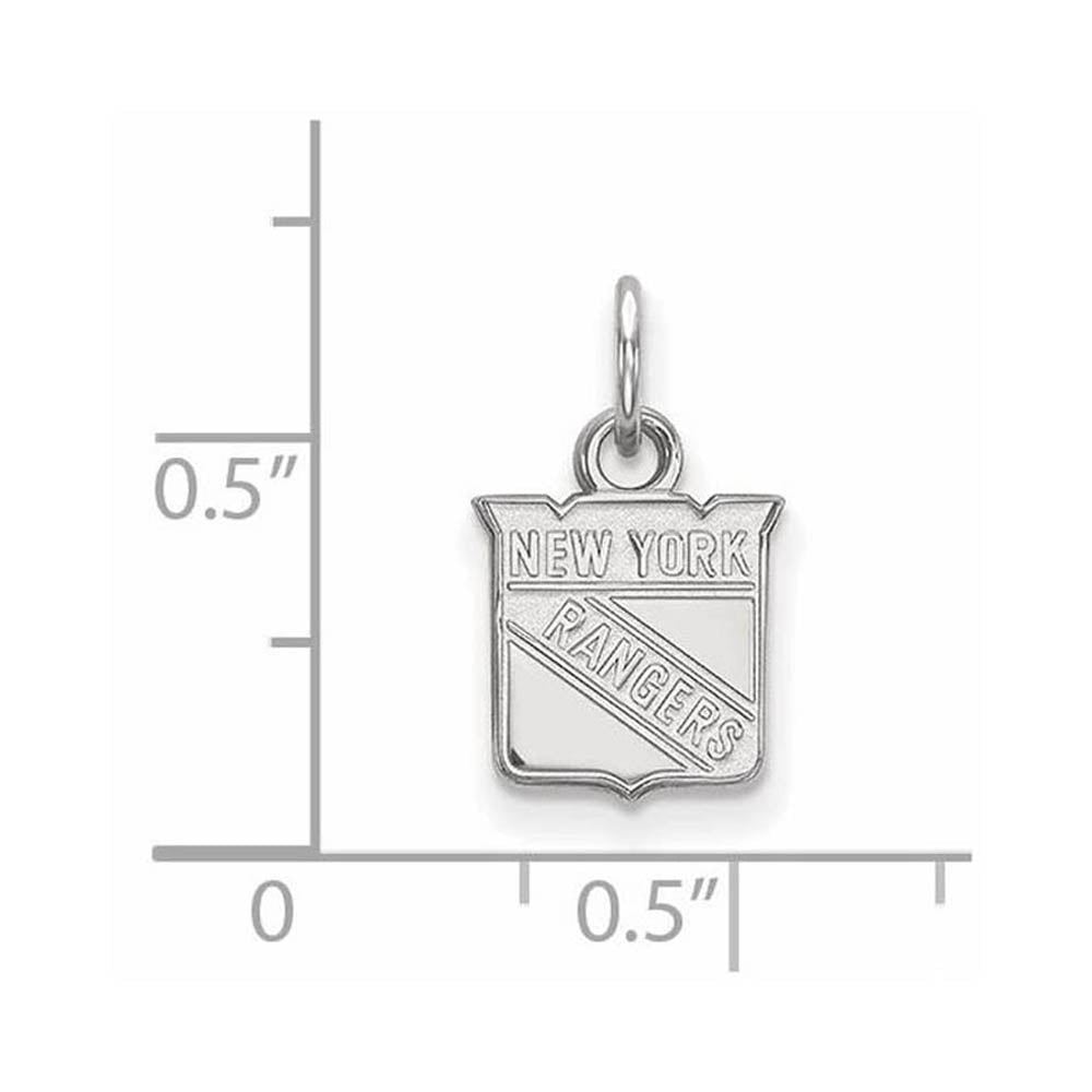 Alternate view of the 10k White Gold NHL New York Rangers XS (Tiny) Charm or Pendant by The Black Bow Jewelry Co.