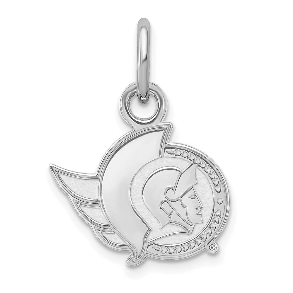 10k White Gold NHL Ottawa Senators XS (Tiny) Charm or Pendant, Item P29594 by The Black Bow Jewelry Co.