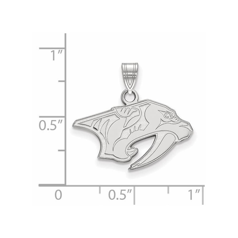 Alternate view of the 10k White Gold NHL Nashville Predators Small Pendant by The Black Bow Jewelry Co.
