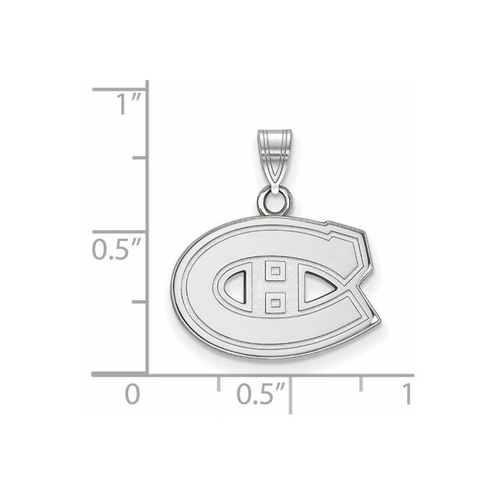 Alternate view of the 10k White Gold NHL Montreal Canadiens Small Pendant by The Black Bow Jewelry Co.