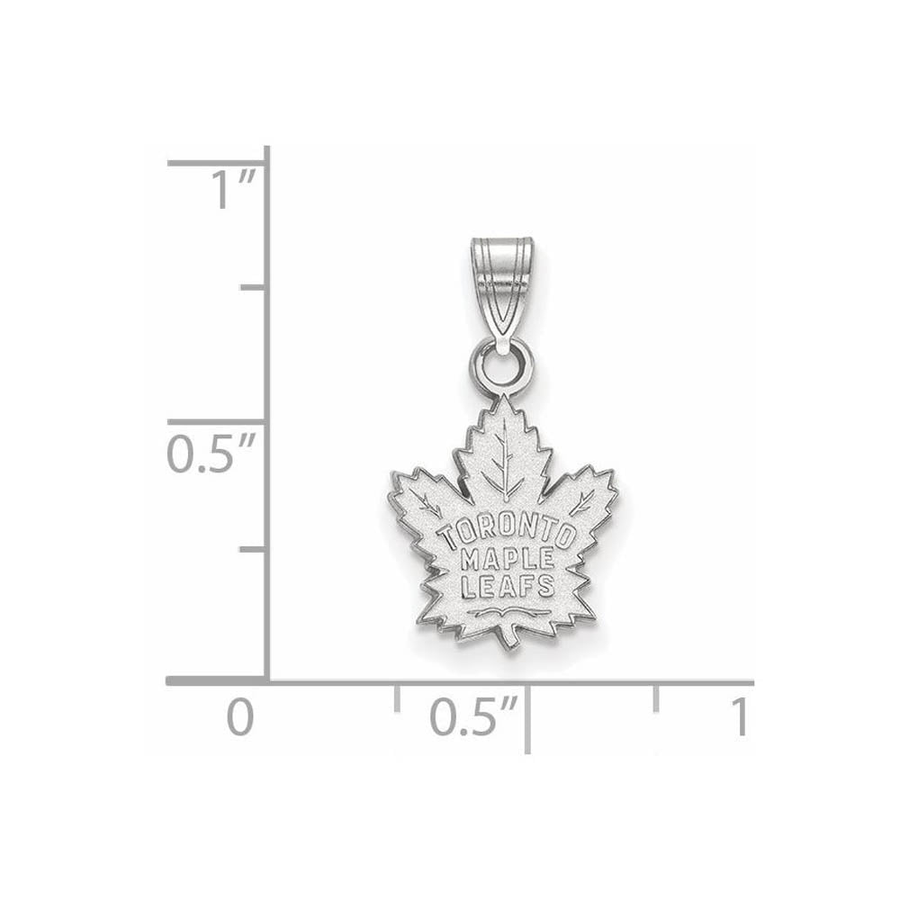 Alternate view of the 10k White Gold NHL Toronto Maple Leafs Small Pendant by The Black Bow Jewelry Co.