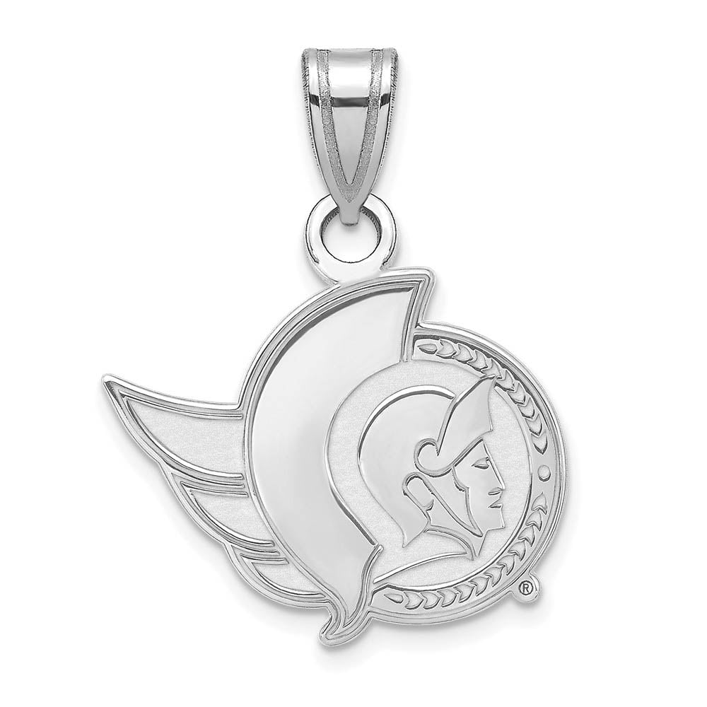 10k White Gold NHL Ottawa Senators Small Pendant, Item P29625 by The Black Bow Jewelry Co.