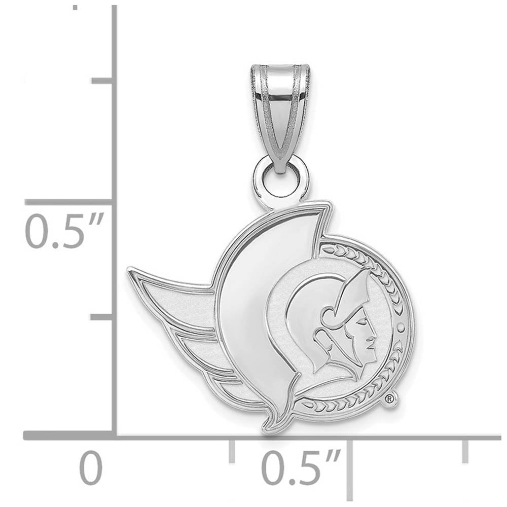 Alternate view of the 10k White Gold NHL Ottawa Senators Small Pendant by The Black Bow Jewelry Co.