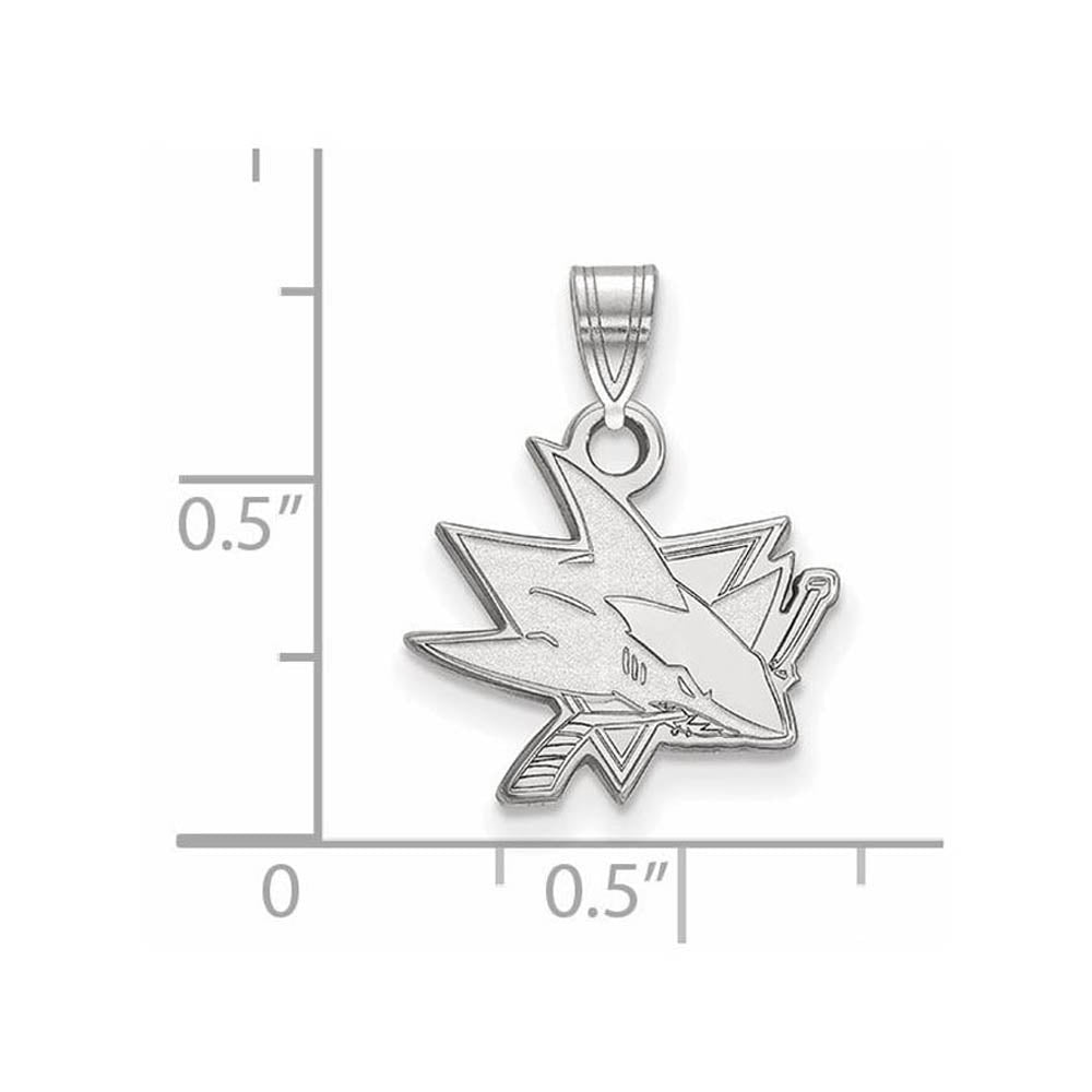 Alternate view of the 10k White Gold NHL San Jose Sharks Small Pendant by The Black Bow Jewelry Co.