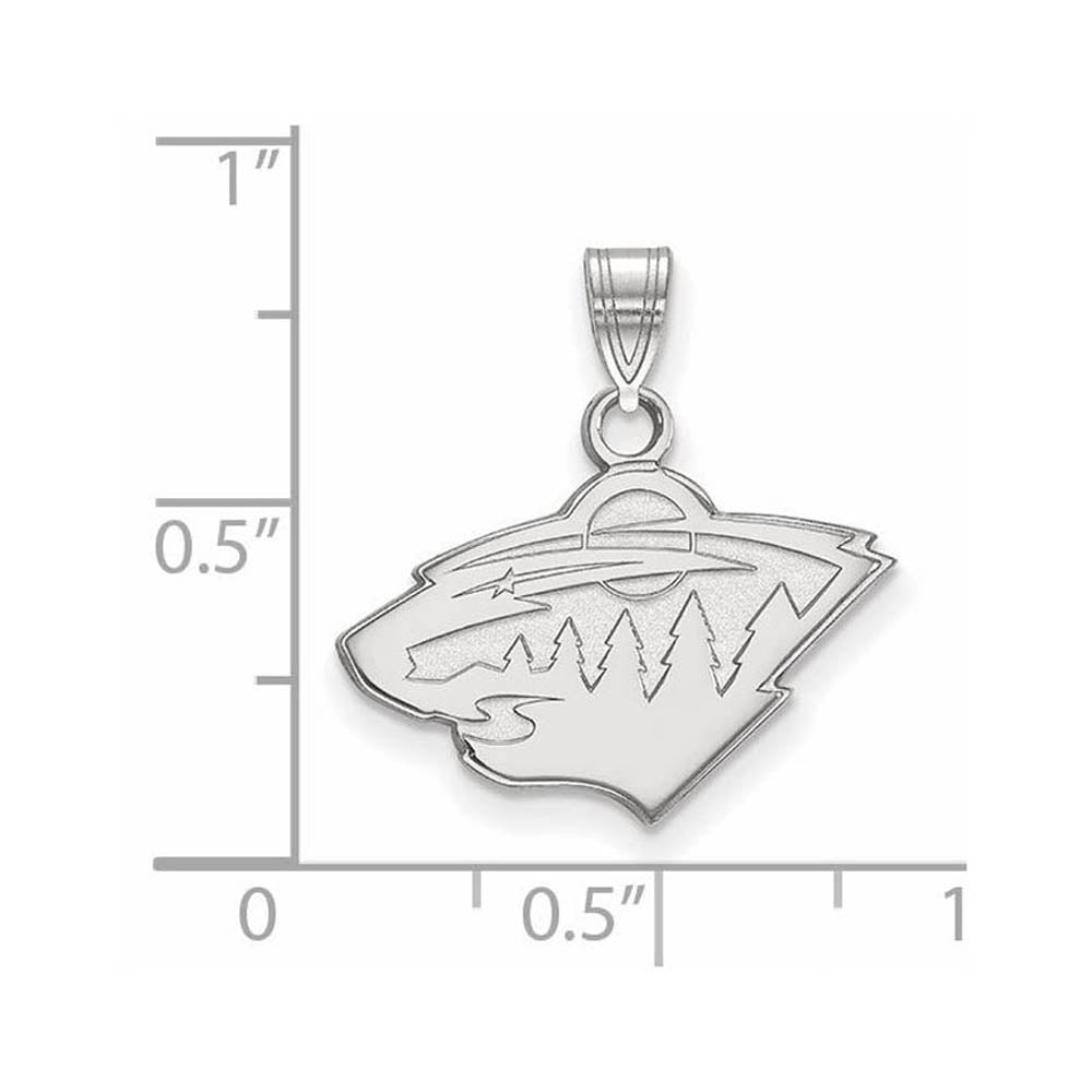 Alternate view of the 10k White Gold NHL Minnesota Wild Small Pendant by The Black Bow Jewelry Co.