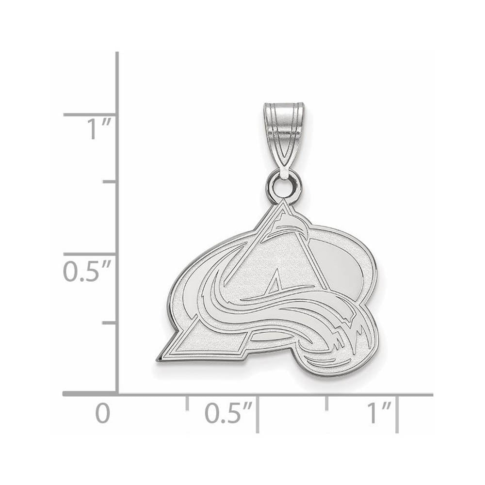 Alternate view of the 10k White Gold NHL Colorado Avalanche Medium Pendant by The Black Bow Jewelry Co.