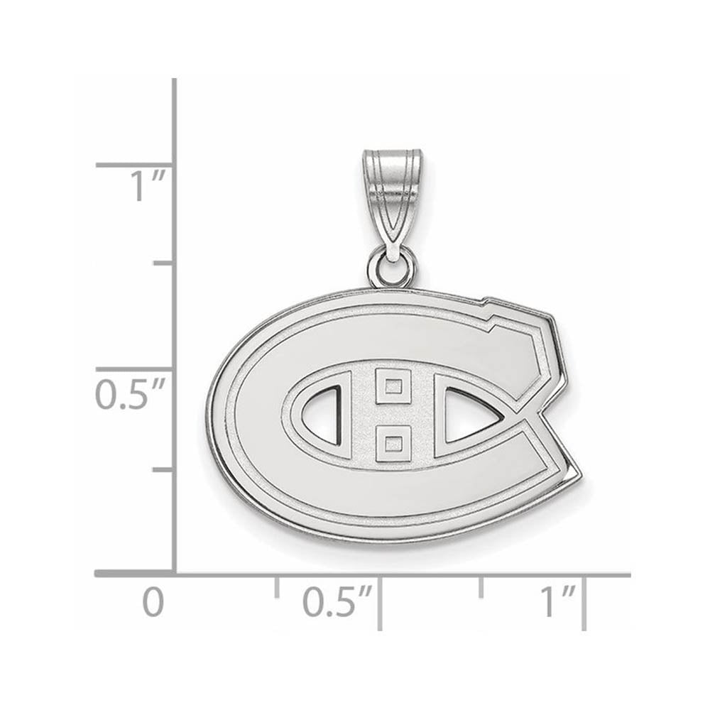 Alternate view of the 10k White Gold NHL Montreal Canadiens Medium Pendant by The Black Bow Jewelry Co.