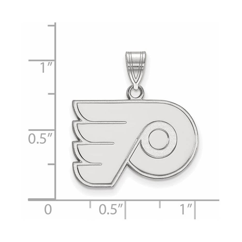 Alternate view of the 10k White Gold NHL Philadelphia Flyers Medium Pendant by The Black Bow Jewelry Co.