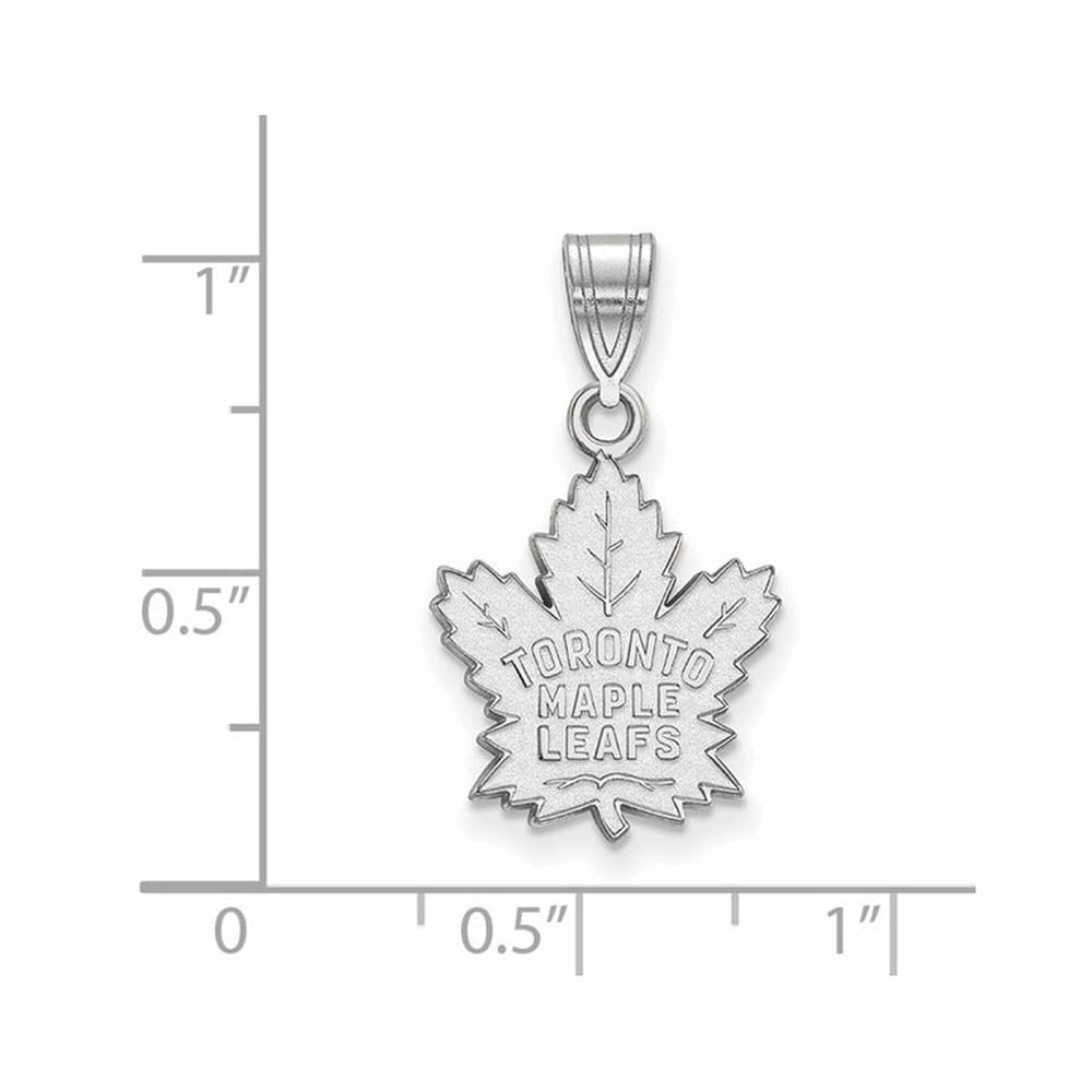 Alternate view of the 10k White Gold NHL Toronto Maple Leafs Medium Pendant by The Black Bow Jewelry Co.