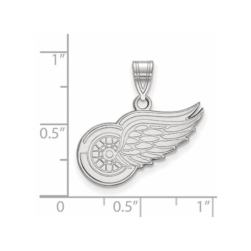 Alternate view of the 10k White Gold NHL Detroit Red Wings Medium Pendant by The Black Bow Jewelry Co.
