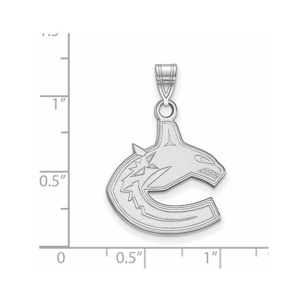 Alternate view of the 10k White Gold NHL Vancouver Canucks Large Pendant by The Black Bow Jewelry Co.