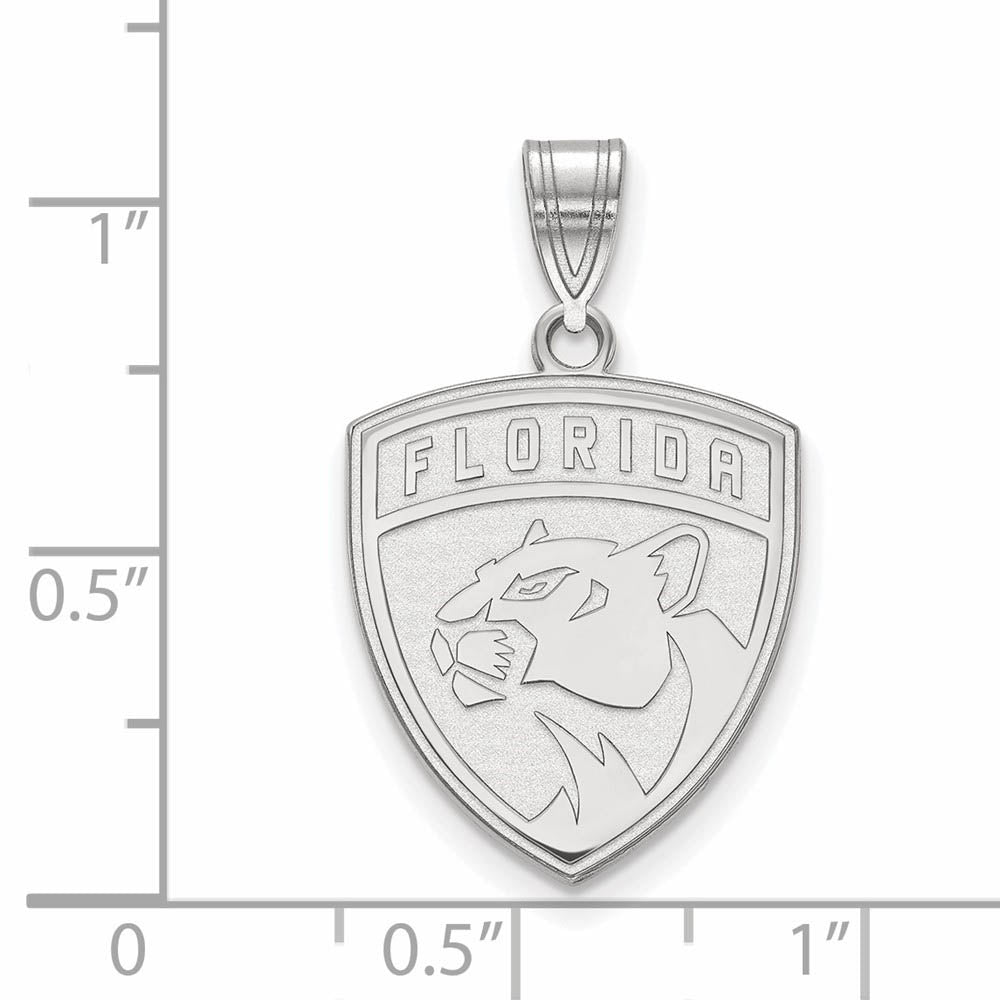 Alternate view of the 10k White Gold NHL Florida Panthers Large Pendant by The Black Bow Jewelry Co.