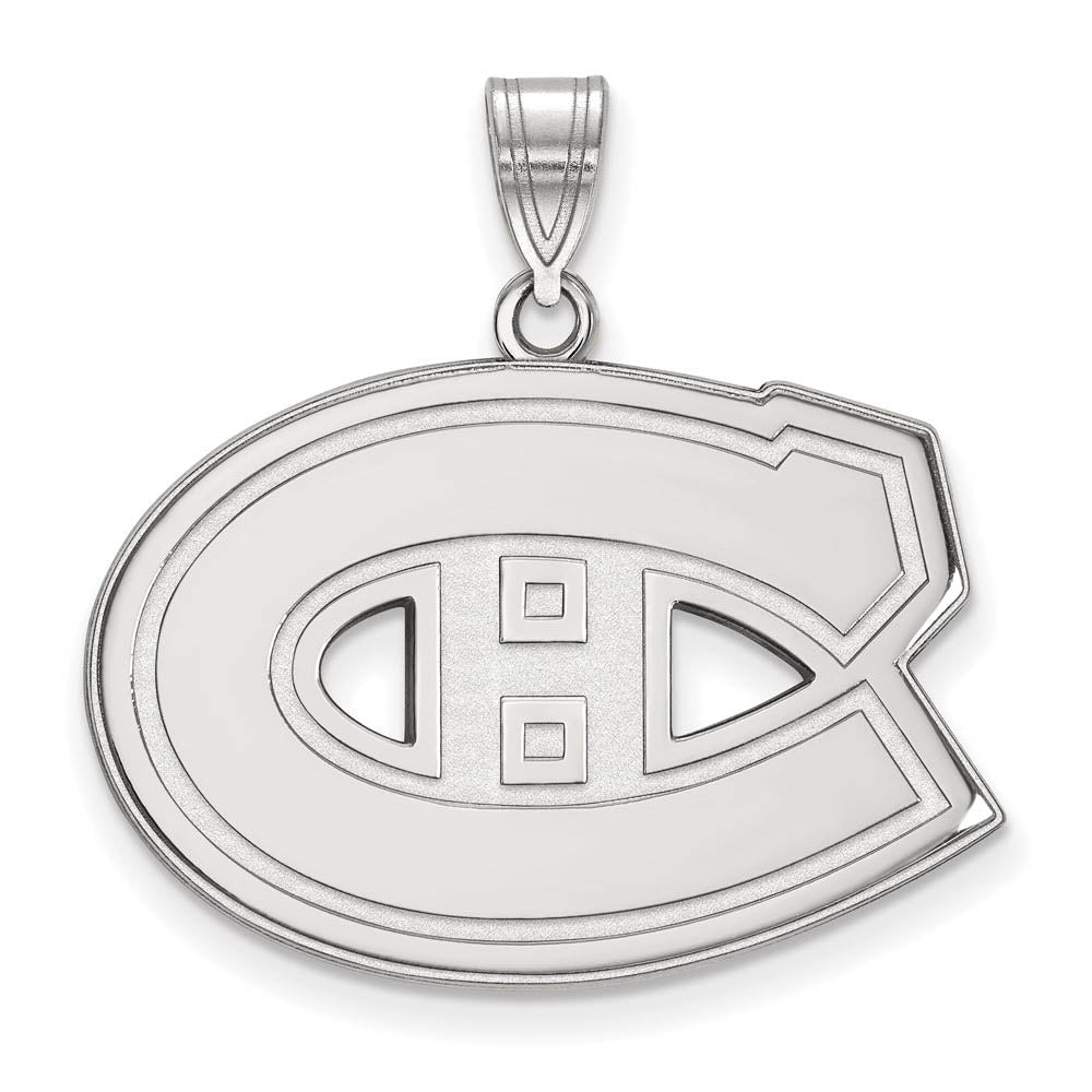 10k White Gold NHL Montreal Canadiens Large Pendant, Item P29656 by The Black Bow Jewelry Co.
