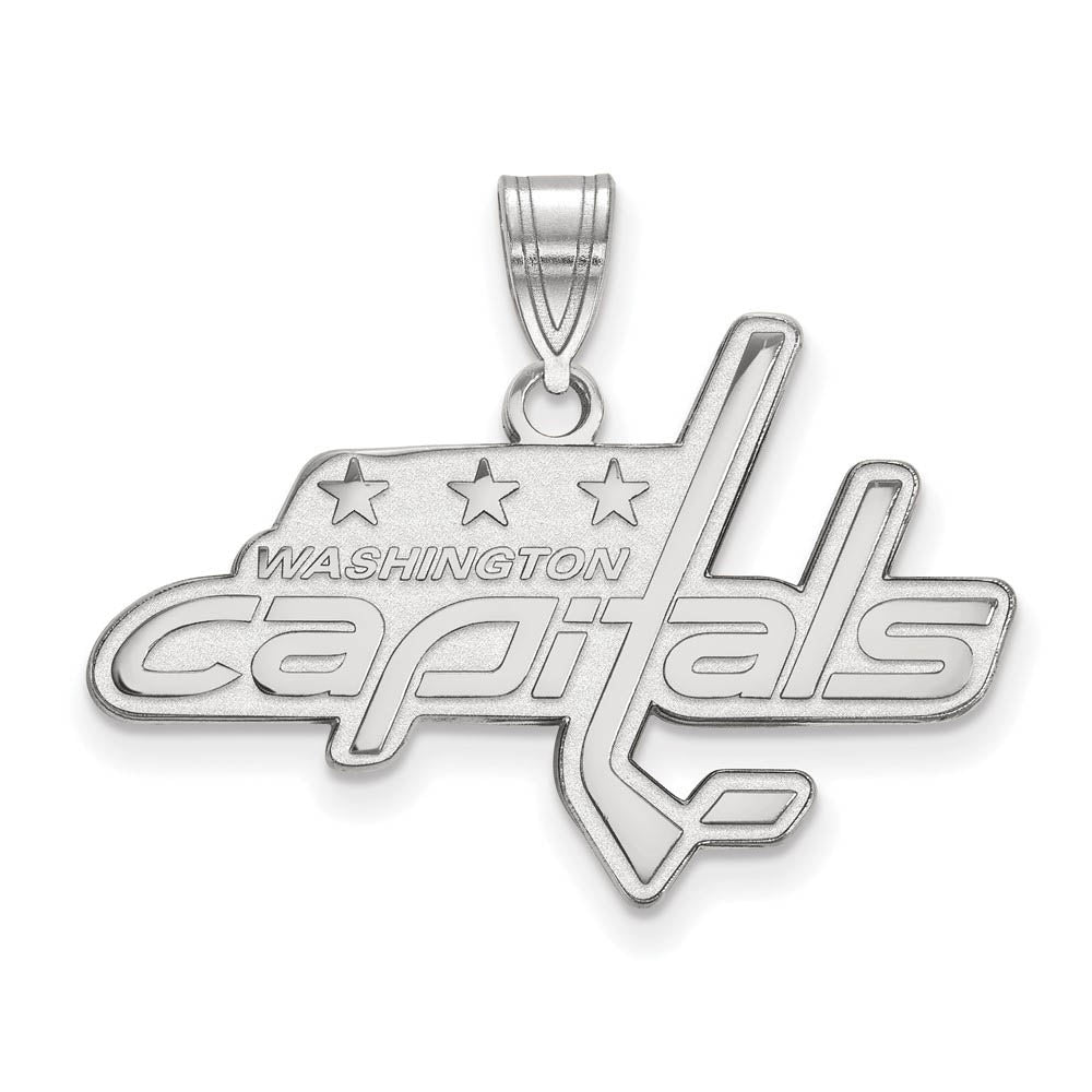 10k White Gold NHL Washington Capitals Large Pendant, Item P29657 by The Black Bow Jewelry Co.