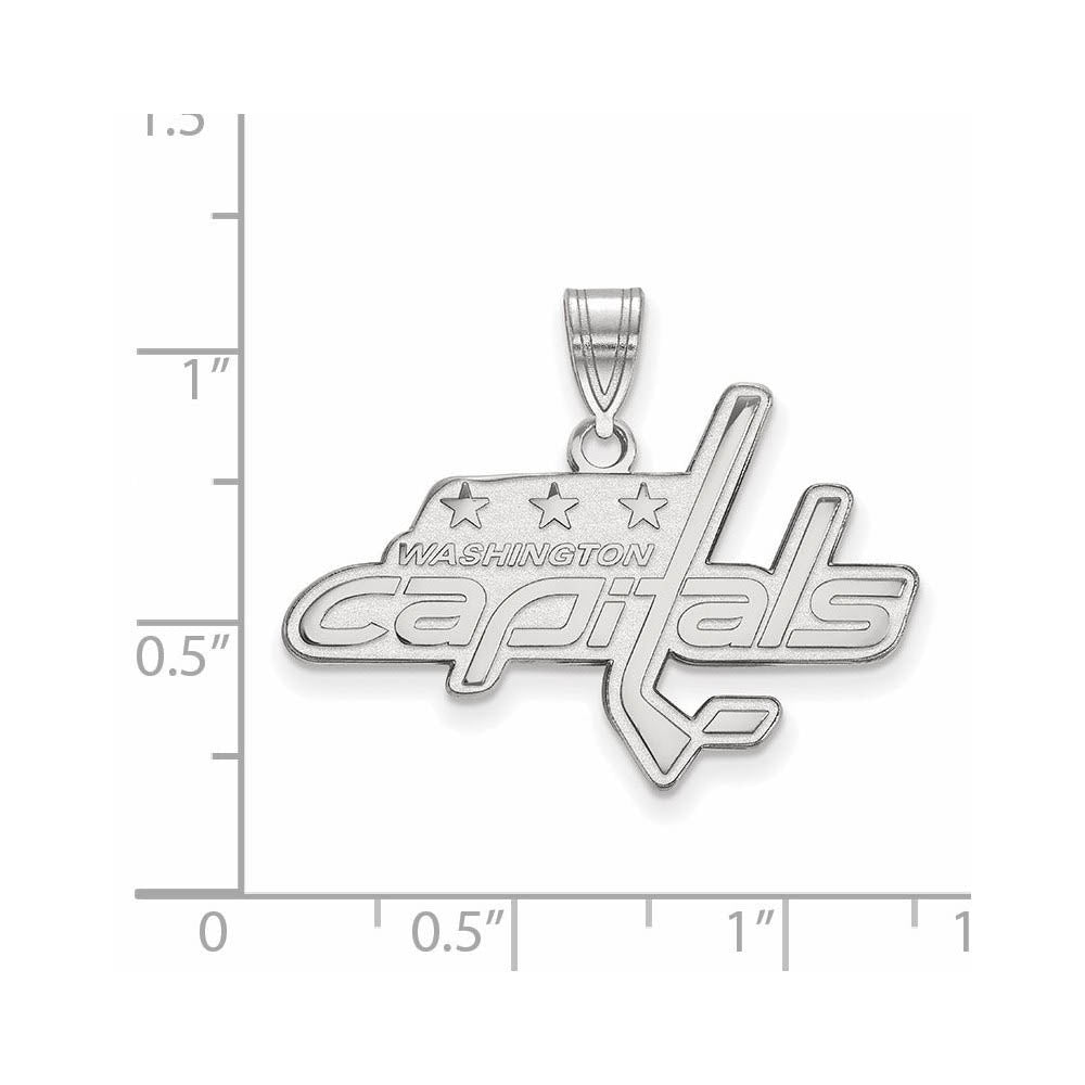 Alternate view of the 10k White Gold NHL Washington Capitals Large Pendant by The Black Bow Jewelry Co.