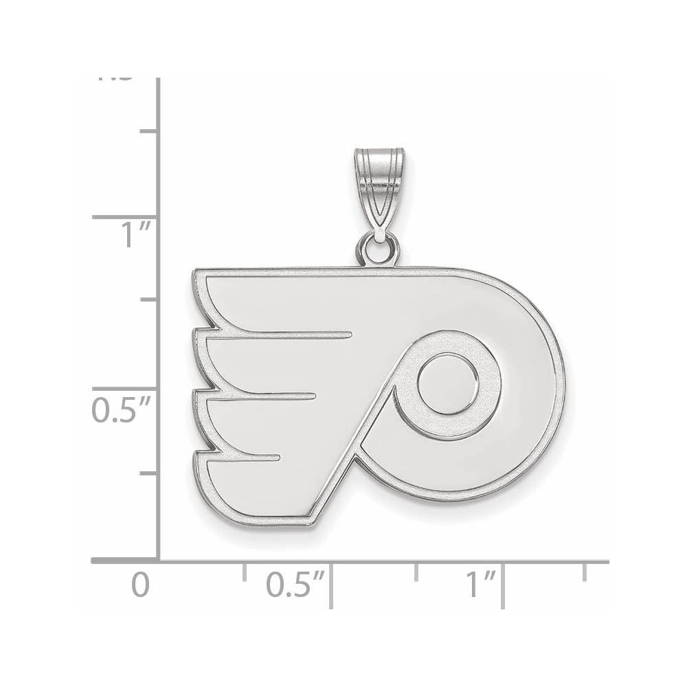 Alternate view of the 10k White Gold NHL Philadelphia Flyers Large Pendant by The Black Bow Jewelry Co.