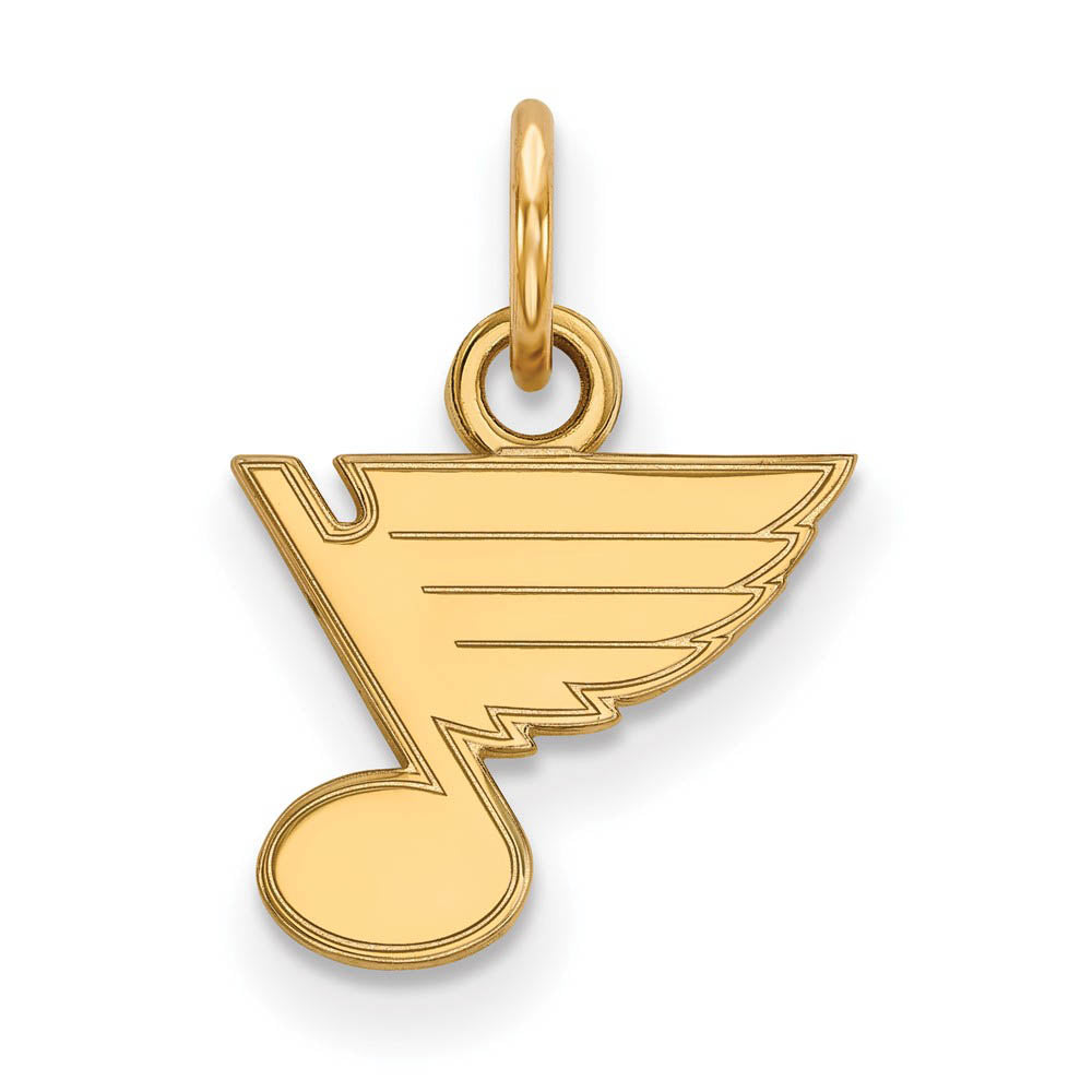 10k Yellow Gold NHL St. Louis Blues XS (Tiny) Charm or Pendant, Item P29691 by The Black Bow Jewelry Co.