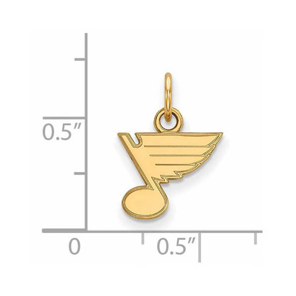 Alternate view of the 10k Yellow Gold NHL St. Louis Blues XS (Tiny) Charm or Pendant by The Black Bow Jewelry Co.