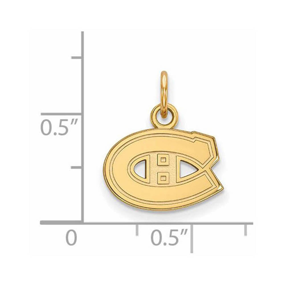 Alternate view of the 10k Yellow Gold NHL Montreal Canadiens XS (Tiny) Charm or Pendant by The Black Bow Jewelry Co.