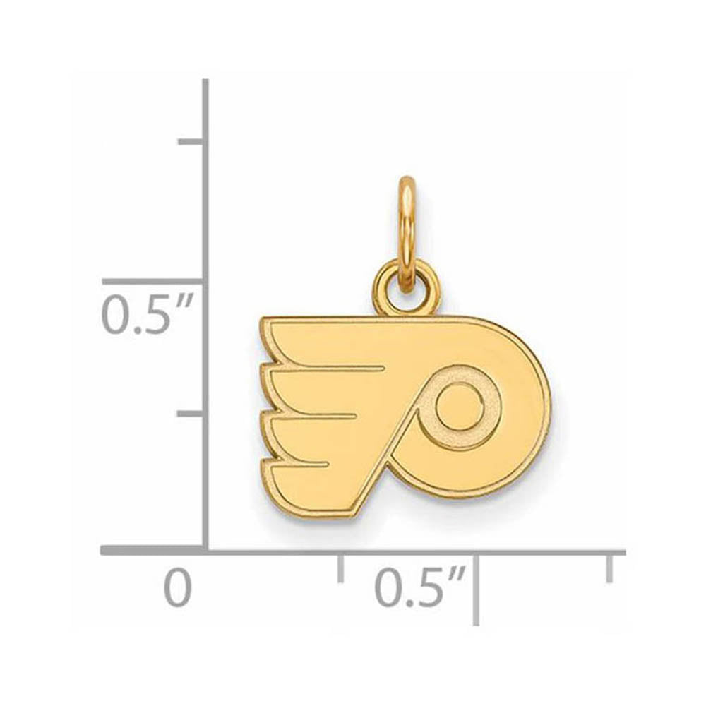 Alternate view of the 10k Yellow Gold NHL Philadelphia Flyers XS (Tiny) Charm or Pendant by The Black Bow Jewelry Co.