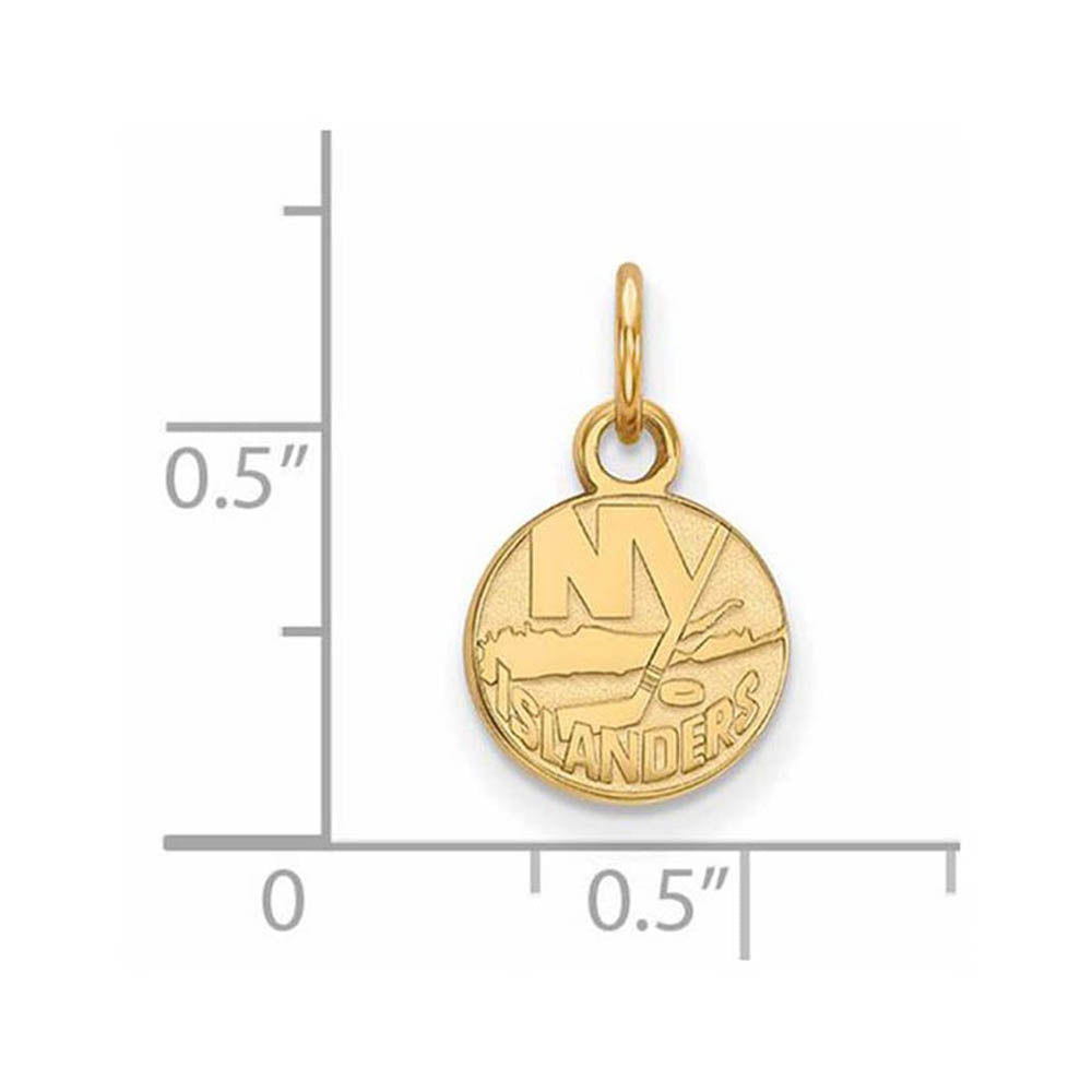 Alternate view of the 10k Yellow Gold NHL New York Islanders XS (Tiny) Disc Charm or Pendant by The Black Bow Jewelry Co.
