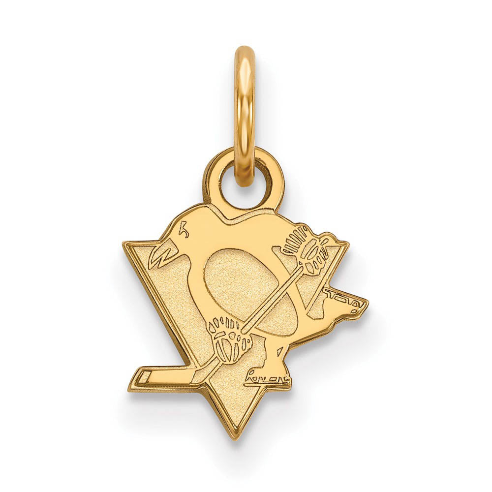 10k Yellow Gold NHL Pittsburgh Penguins XS (Tiny) Charm or Pendant, Item P29704 by The Black Bow Jewelry Co.