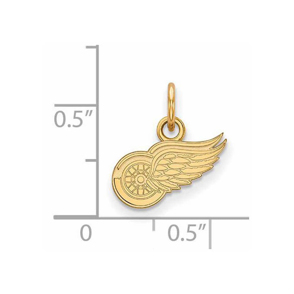 Alternate view of the 10k Yellow Gold NHL Detroit Red Wings XS (Tiny) Charm or Pendant by The Black Bow Jewelry Co.