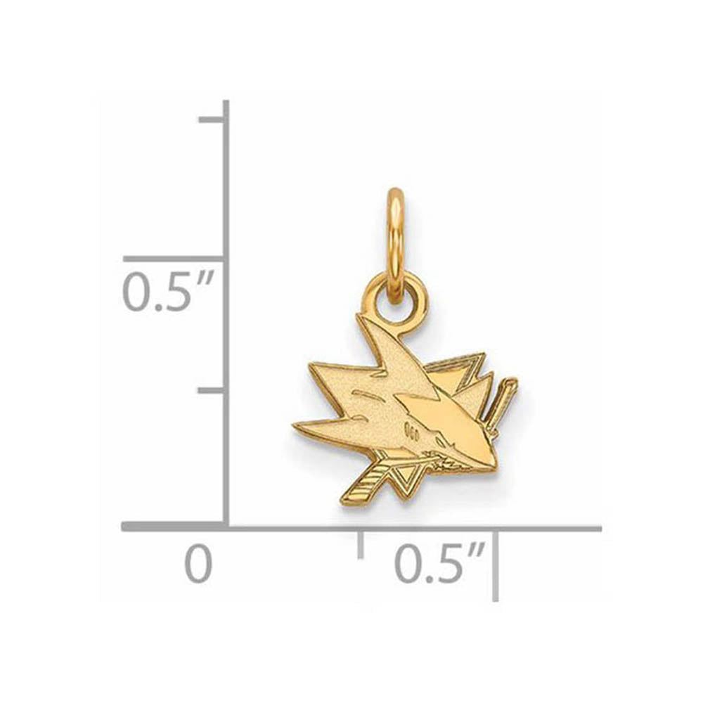 Alternate view of the 10k Yellow Gold NHL San Jose Sharks XS (Tiny) Charm or Pendant by The Black Bow Jewelry Co.