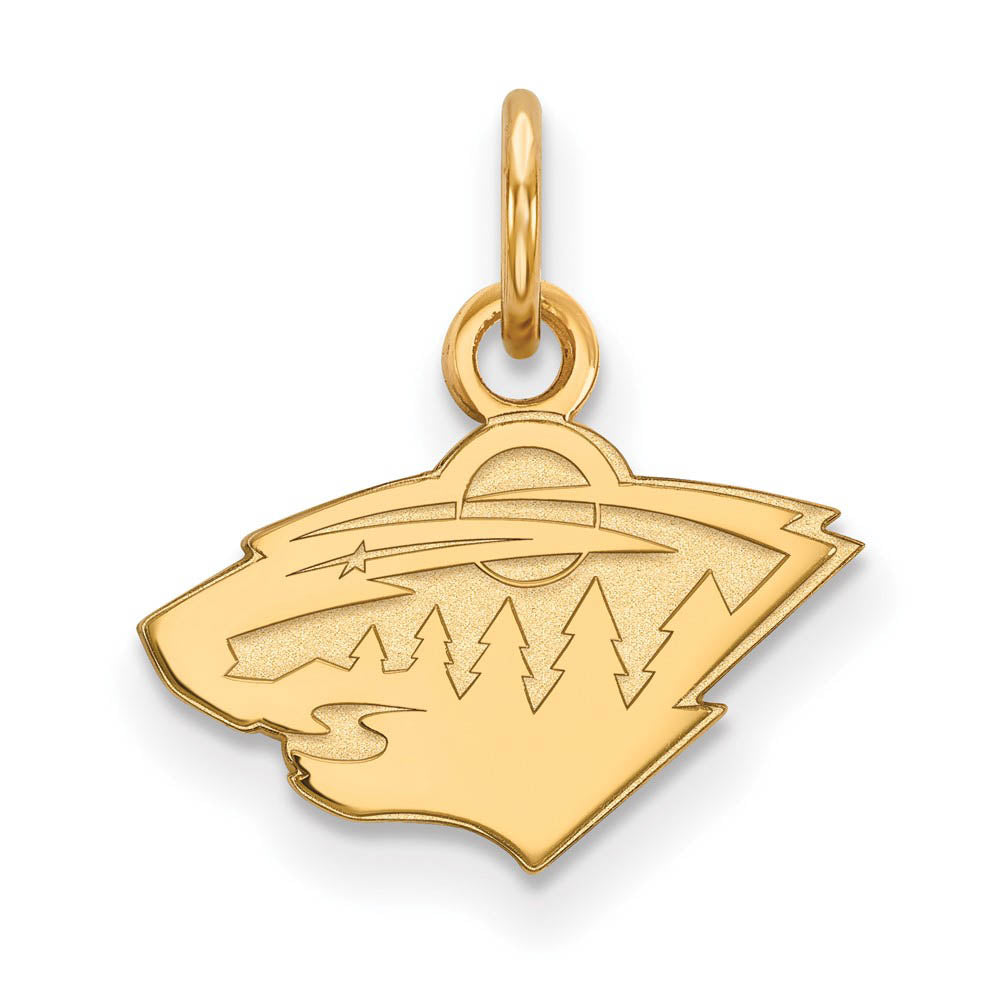 10k Yellow Gold NHL Minnesota Wild XS (Tiny) Charm or Pendant, Item P29710 by The Black Bow Jewelry Co.