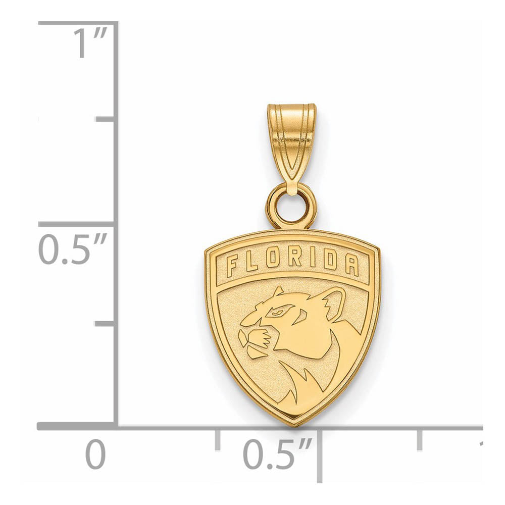 Alternate view of the 10k Yellow Gold NHL Florida Panthers Small Pendant by The Black Bow Jewelry Co.