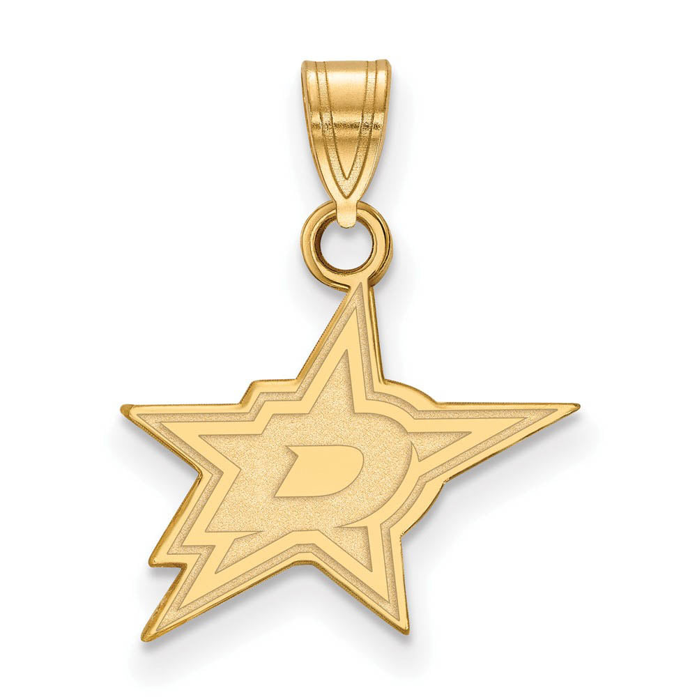 10k Yellow Gold NHL Dallas Stars Small Pendant, Item P29719 by The Black Bow Jewelry Co.