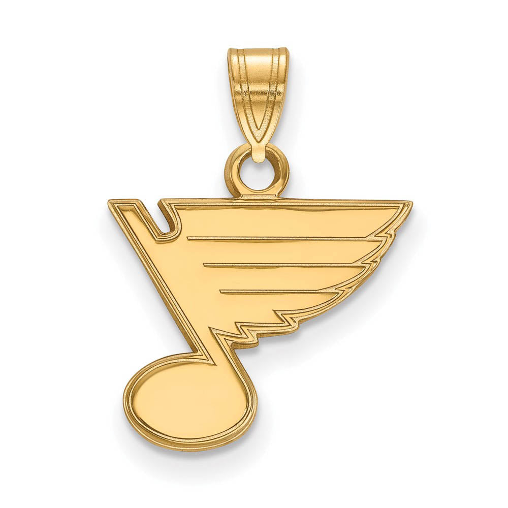10k Yellow Gold NHL St. Louis Blues Small Pendant, Item P29722 by The Black Bow Jewelry Co.