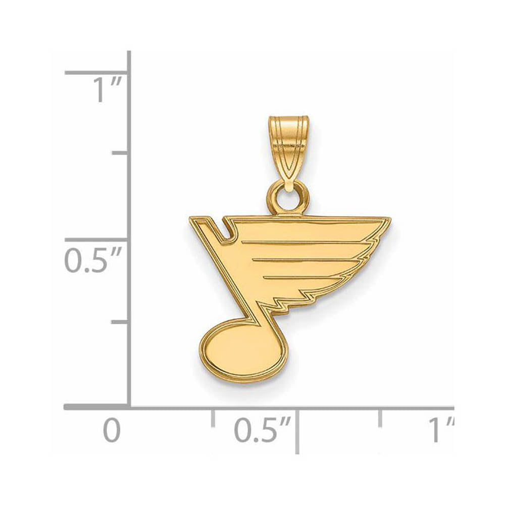 Alternate view of the 10k Yellow Gold NHL St. Louis Blues Small Pendant by The Black Bow Jewelry Co.
