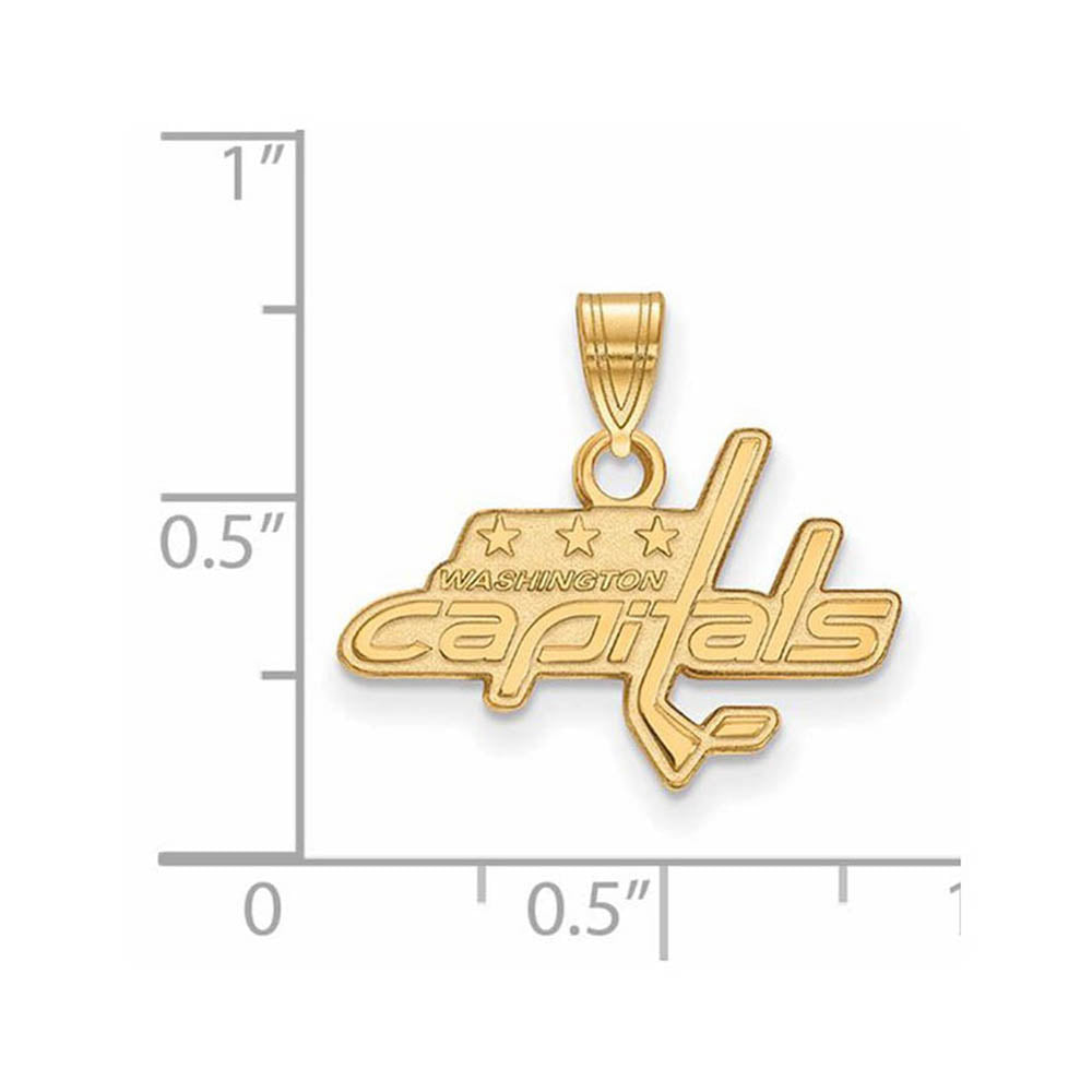 Alternate view of the 10k Yellow Gold NHL Washington Capitals Small Pendant by The Black Bow Jewelry Co.