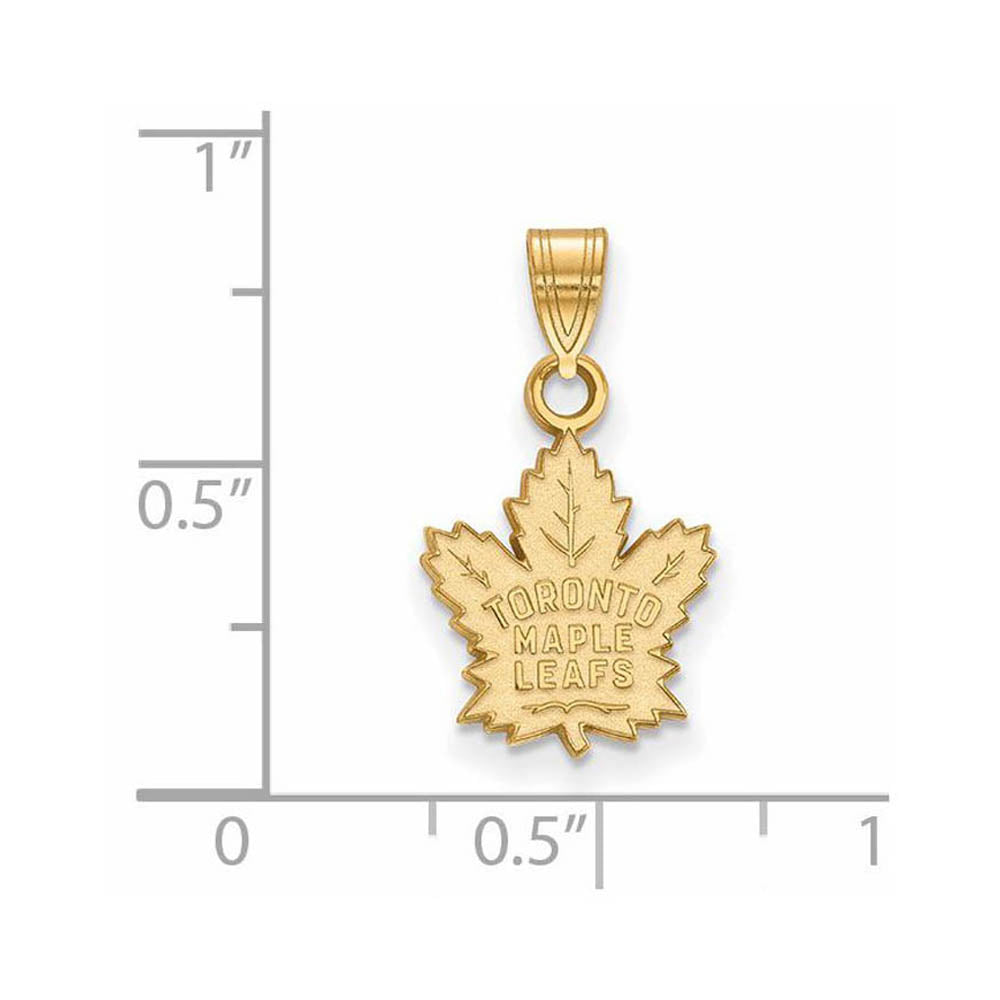 Alternate view of the 10k Yellow Gold NHL Toronto Maple Leafs Small Pendant by The Black Bow Jewelry Co.