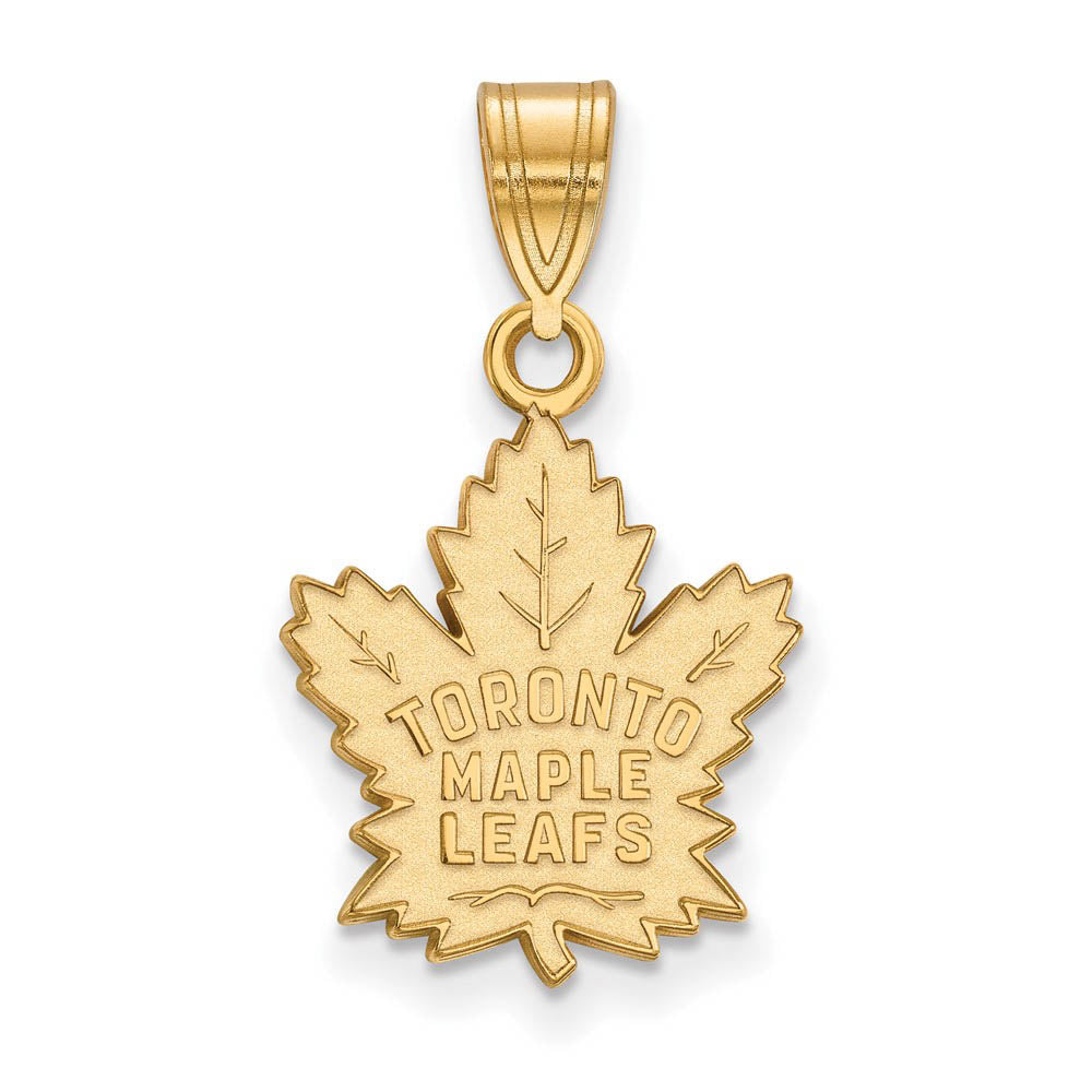10k Yellow Gold NHL Toronto Maple Leafs Medium Pendant, Item P29754 by The Black Bow Jewelry Co.