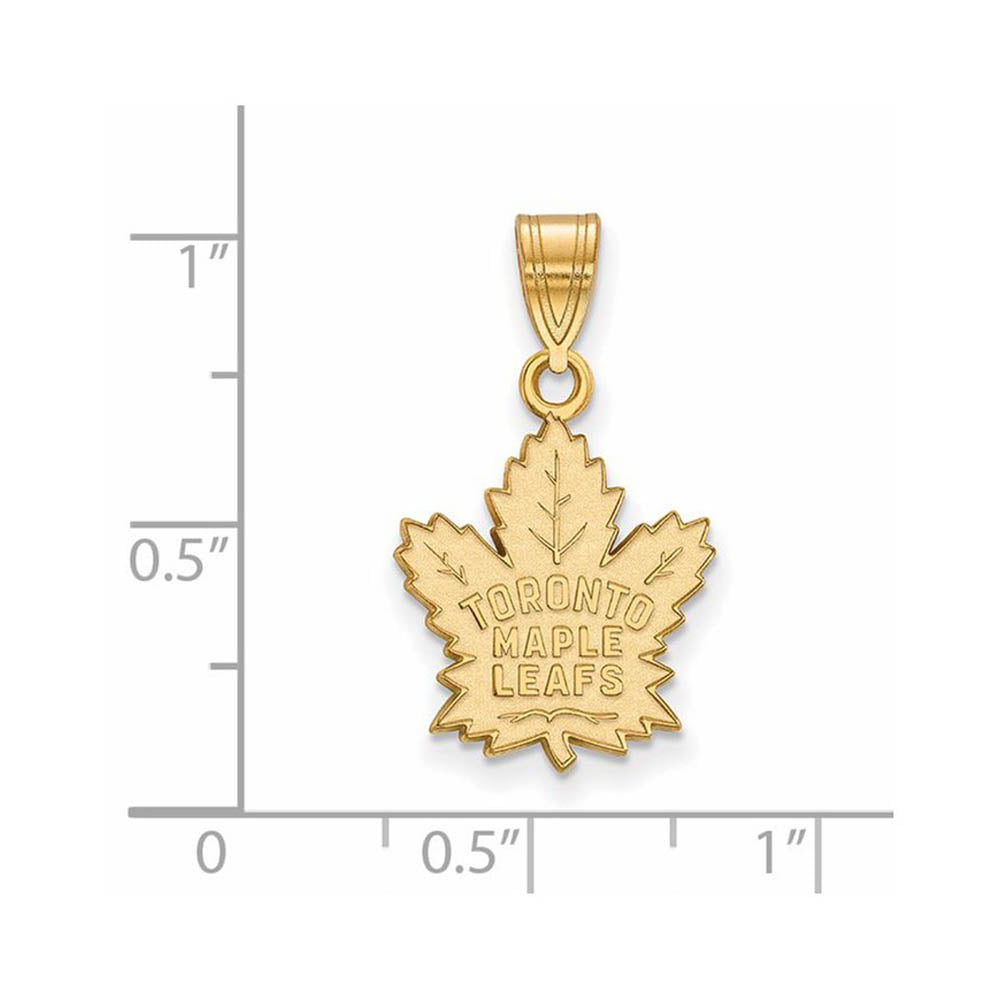 Alternate view of the 10k Yellow Gold NHL Toronto Maple Leafs Medium Pendant by The Black Bow Jewelry Co.