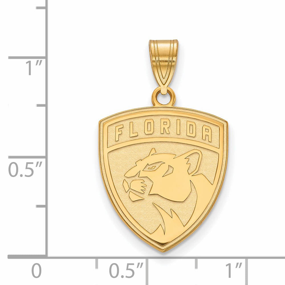 Alternate view of the 10k Yellow Gold NHL Florida Panthers Large Pendant by The Black Bow Jewelry Co.