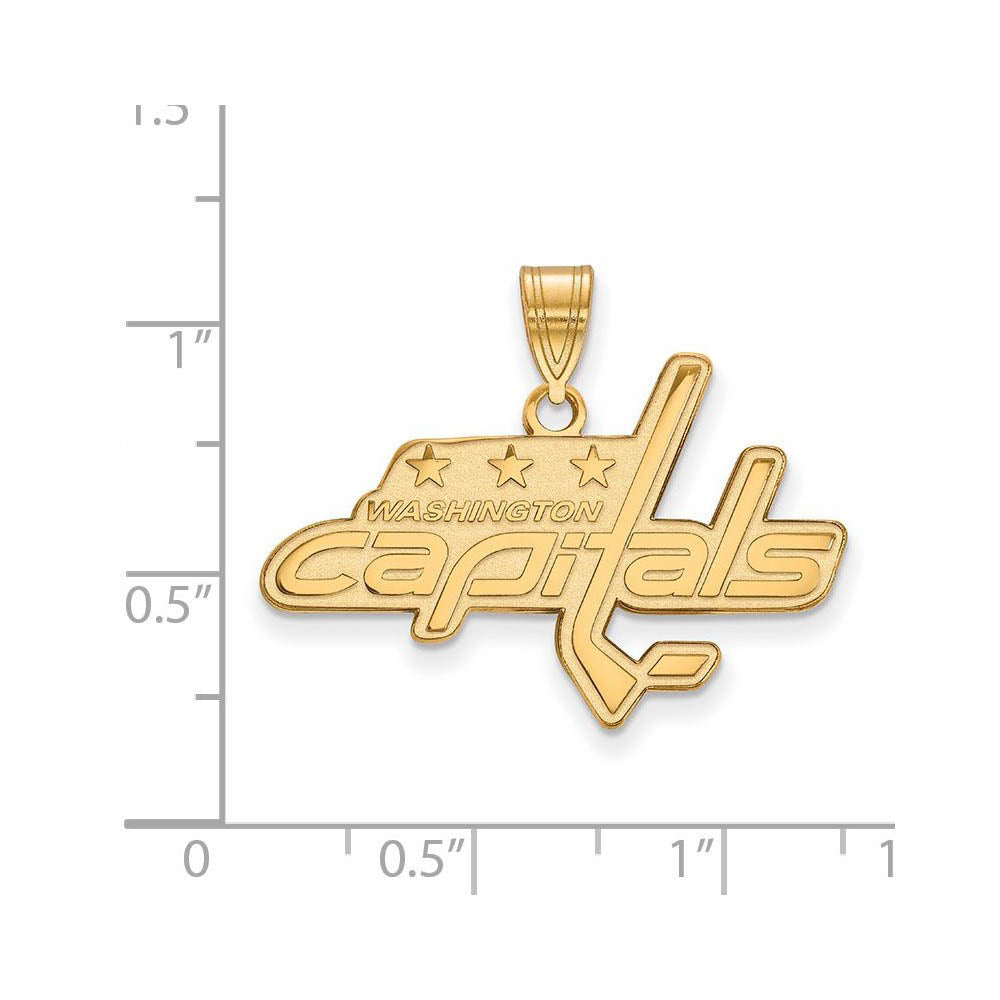 Alternate view of the 10k Yellow Gold NHL Washington Capitals Large Pendant by The Black Bow Jewelry Co.