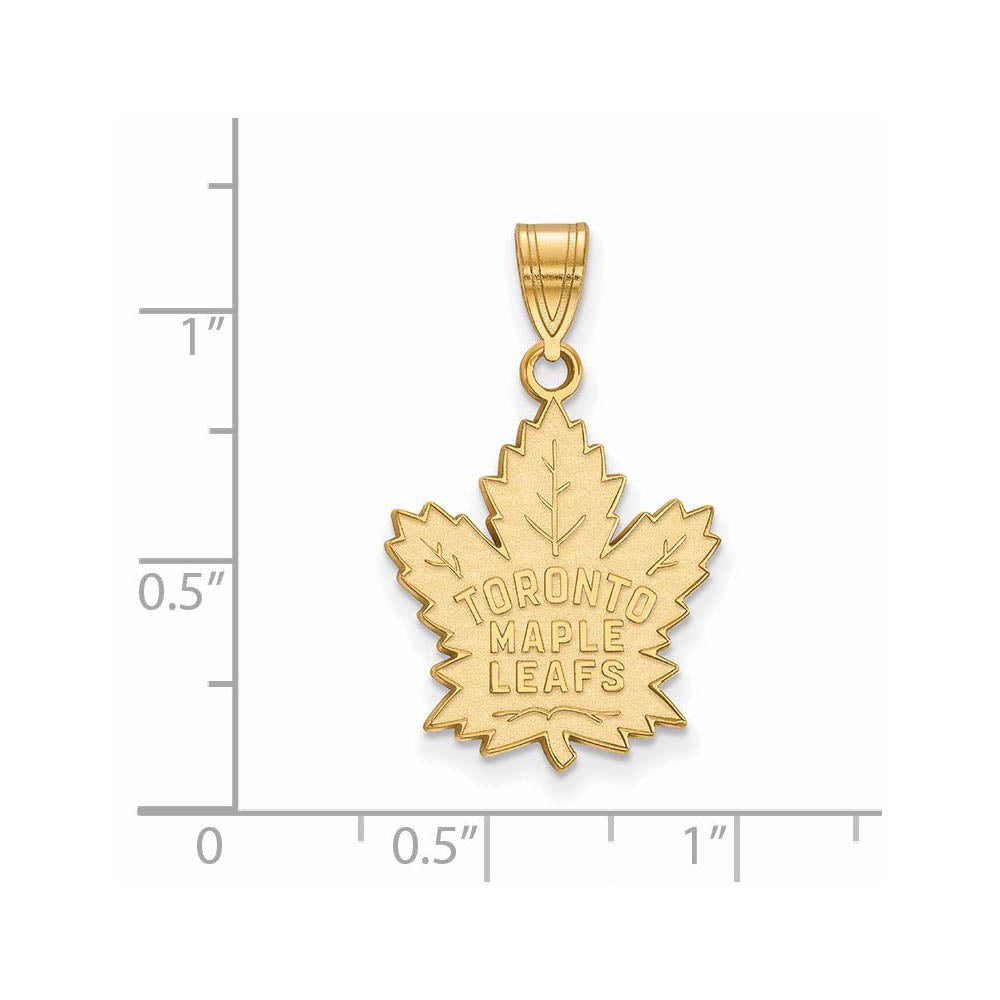 Alternate view of the 10k Yellow Gold NHL Toronto Maple Leafs Large Pendant by The Black Bow Jewelry Co.