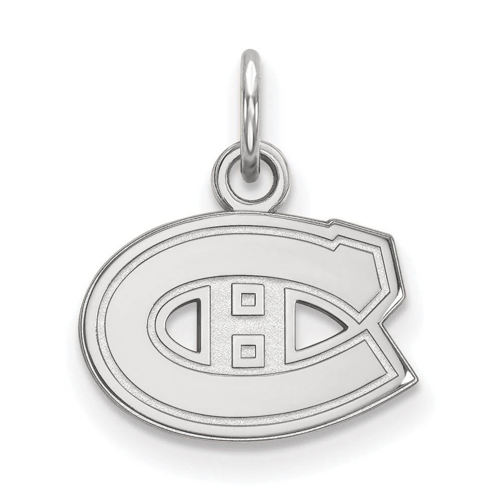 14k White Gold NHL Montreal Canadiens XS (Tiny) Charm or Pendant, Item P29807 by The Black Bow Jewelry Co.