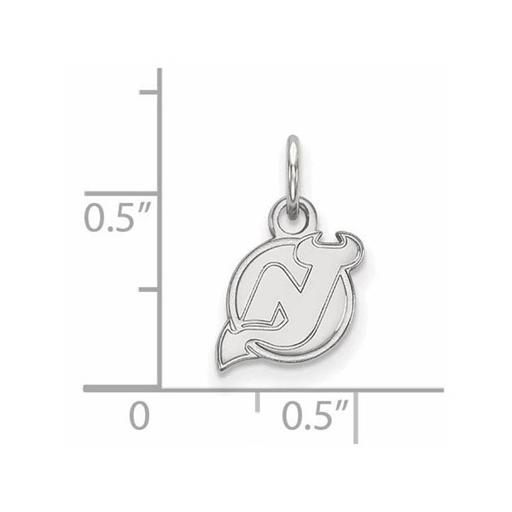 Alternate view of the 14k White Gold NHL New Jersey Devils XS (Tiny) Charm or Pendant by The Black Bow Jewelry Co.